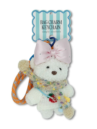 Simply Southern plush tumbler bag charm with Simply Southern logo