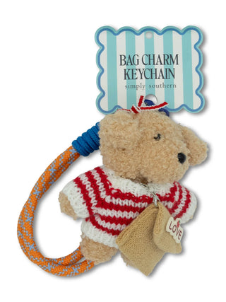 Simply Southern plush Lovebag bag charm with Simply Southern logo