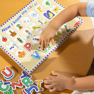 Melissa & Doug Lift & See Peg Puzzle Alphabet