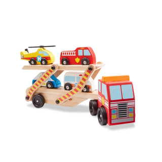 Melissa & Doug wooden Emergency Vehicle Carrier truck