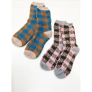 Plaid Pattern Soft Fuzzy Winter Socks