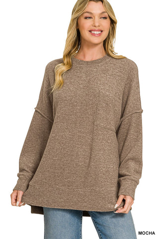 Brushed Drop Shoulder Sweater Mocha