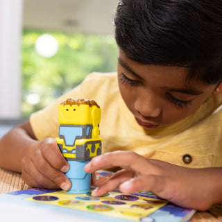 Melissa & Doug Sticker WOW! construction activity pad and Squash the Bulldozer sticker stamper