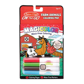 Melissa & Doug Magicolor no mess coloring pad with farm animal scenes and invisible-ink markers