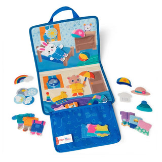 Melissa & Doug Ms. Rachel What to Wear fold-out felt board with Bean and Bunny dress-up pieces