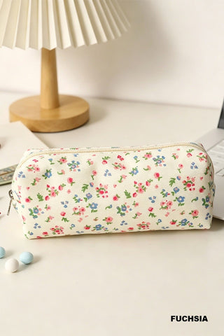 Trendy Pattern Makeup Bag Pencil Case Fuchsia