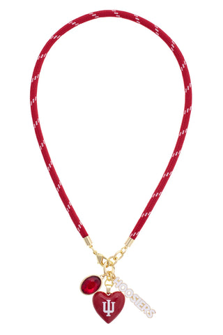Canvas Style Indiana Hoosiers logo heart paracord necklace