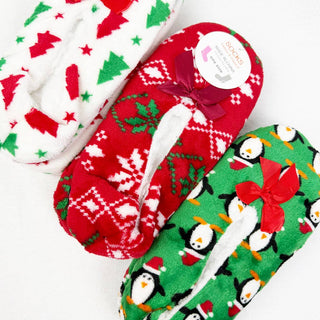 Christmas Theme Fuzzy Slippers