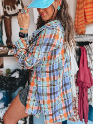 Vintage Plaid Flannel Orange