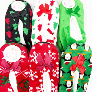 Christmas Theme Fuzzy Slippers