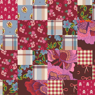 Vera Bradley Deluxe Drawstring Backpack Festive Check Patchwork