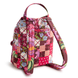 Vera Bradley Deluxe Drawstring Backpack Festive Check Patchwork