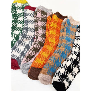 Plaid Pattern Soft Fuzzy Winter Socks