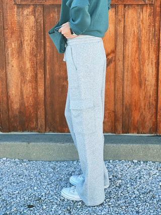 Risen HR Side Cargo Pocket Wide Pants Heather Grey