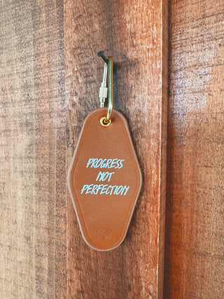 Zox Progress Not Perfection Bible Verse Keychain