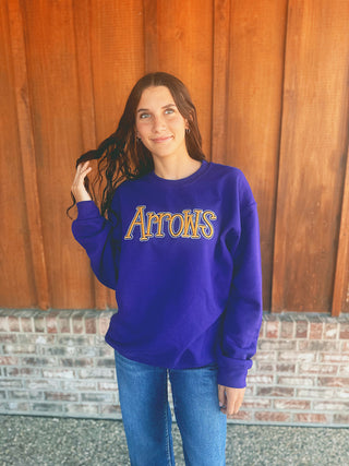 Arrows Purple & Gold Embroidered Sweatshirt