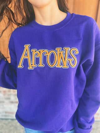 Arrows Purple & Gold Embroidered Sweatshirt