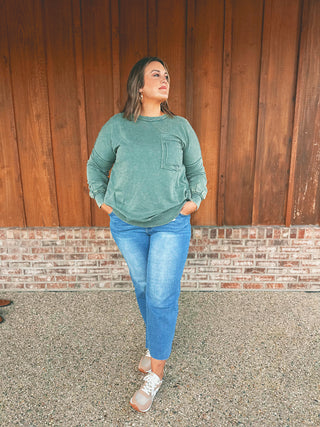 Zenana Medium Wash Wide Leg Raw Hem Cropped Denim 9526