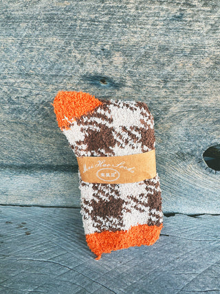 Plaid Pattern Soft Fuzzy Winter Socks