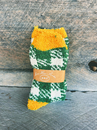 Plaid Pattern Soft Fuzzy Winter Socks