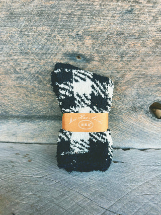 Plaid Pattern Soft Fuzzy Winter Socks