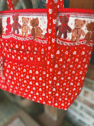 Vera Bradley Small Original Vera Tote Beary Ditsy detail