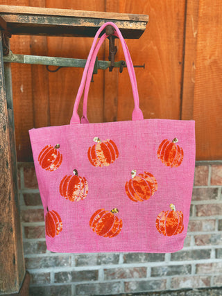 Mudpie Sparkle Tote Pumpkins