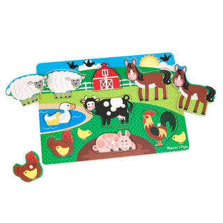 Melissa & Doug Farm Animals wooden peg puzzle in its packaging