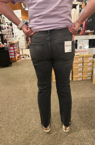 Zenana Washed Crop Denim Pant Black 1985bw