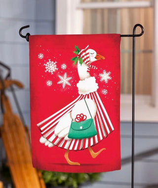 Primitive Christmas Goose Garden Flag