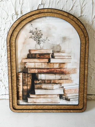 Arch Top Framed Art Books 6x8