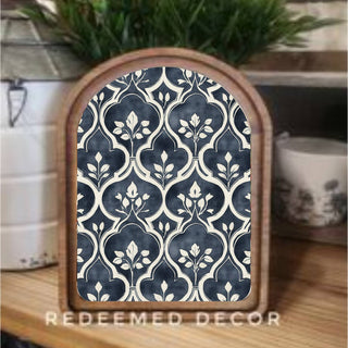 Arch Top Framed Art Moroccan Floral 6x8