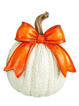 Pumpkin w/Bow, White