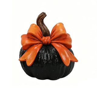 Halloween Pumpkin w/Bow, Black
