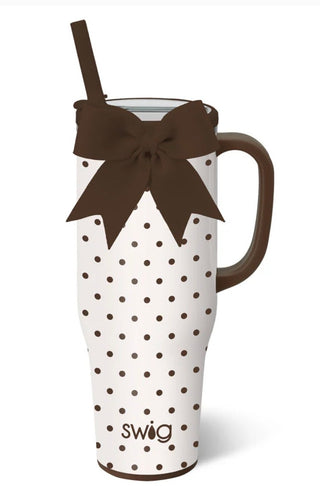 Swig 40 oz Mega Mug in mocha dots print
