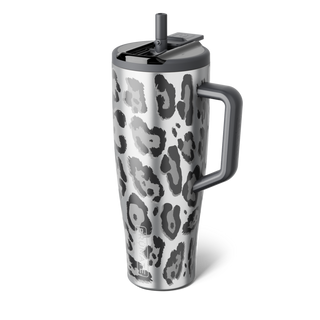 Brumate Era Flip 40 oz straw tumbler in metallic leopard