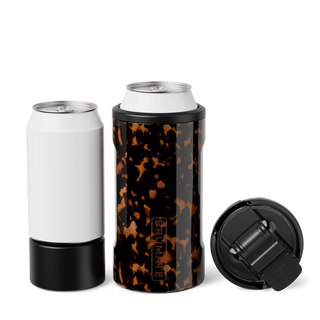 Brumate Hopsulator Trio 16 oz can cooler in tortoise shell