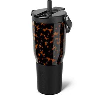 Brumate Resa Flip 35 oz tumbler in tortoise shell with flip lid