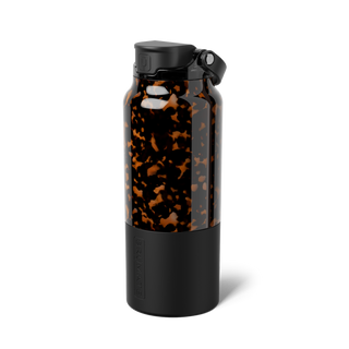 Brumate Rise 35 oz water bottle in tortoise shell with straw lid