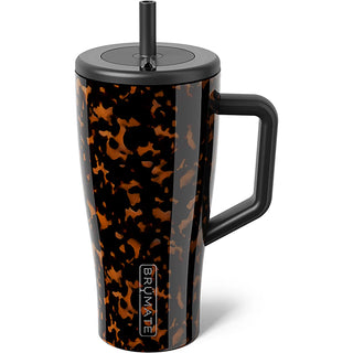 Brumate Era 30 oz straw tumbler in tortoise shell with handle