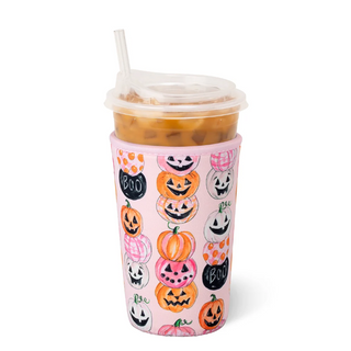 Swig iced cup coolie in Pumpkin Stacks print