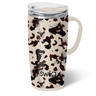 Swig 22 oz travel mug in blonde tortoise print