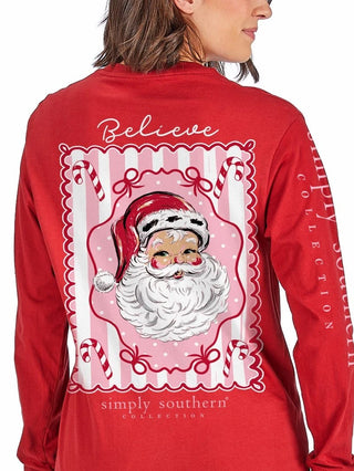 Simply Southern Santa Peppermint Long Sleeve Red