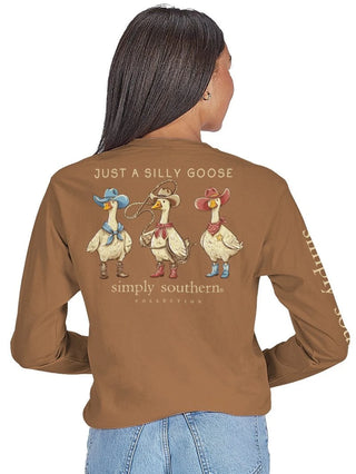 Simply Southern Long Sleeve Goose Chestnut