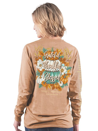 Simply Southern Long Sleeve Thankful Chestnut
