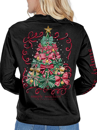 Simply Southern Christmas Tree Long Sleeve Black