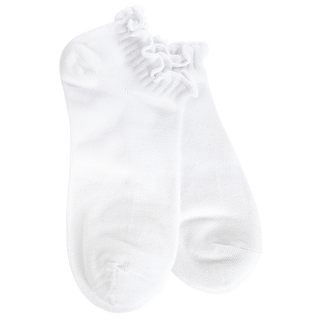 World's Softest Socks Weekend Low Ruffle White