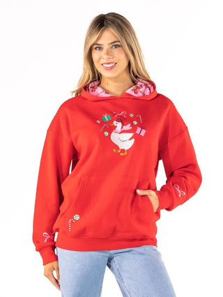 Simply Southern Embroidered Holiday Goose Hoodie