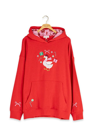 Simply Southern Embroidered Holiday Goose Hoodie