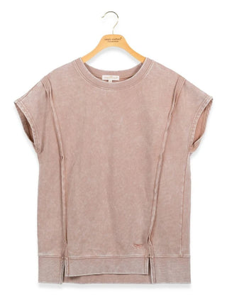 Simply Southern mineral wash modal jersey tee in Flower, alternate view